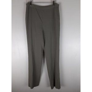 Anne Klein Women's Gray Wool Blend High Rise Straight Leg Dress Pants Lined 6